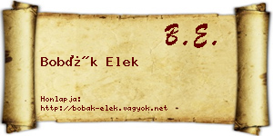 Bobák Elek névjegykártya