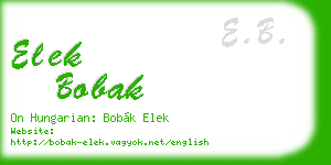 elek bobak business card