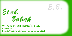 elek bobak business card